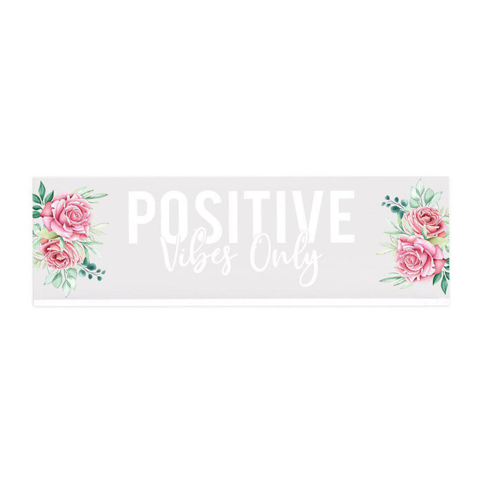 Funny Office Desk Plate, Acrylic Plate for Desk Decorations Design 1-Set of 1-Andaz Press-Positive Vibes Only-