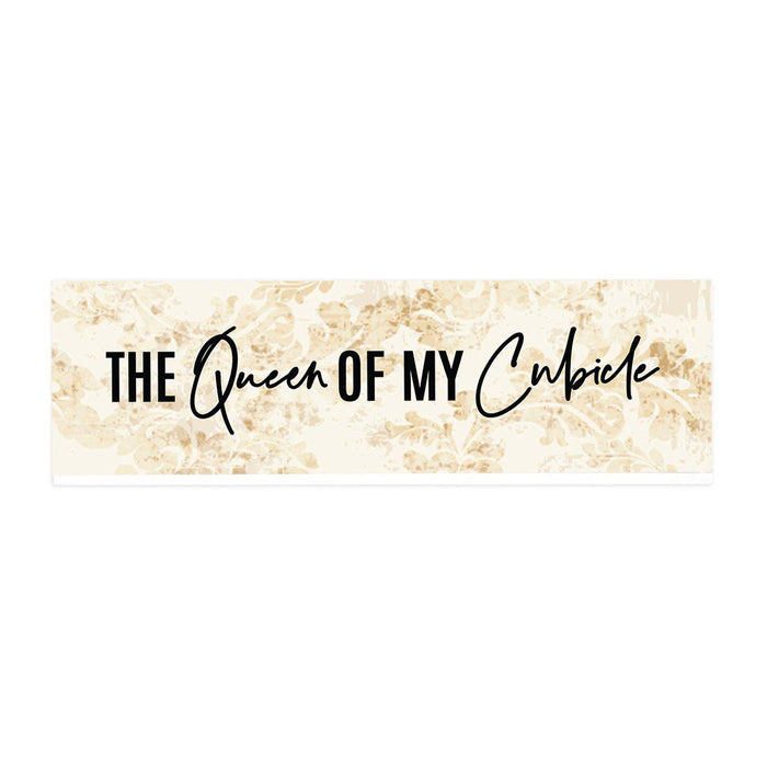 Funny Office Desk Plate, Acrylic Plate for Desk Decorations Design 1-Set of 1-Andaz Press-Queen of My Cubicle-