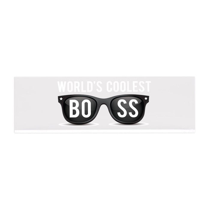 Funny Office Desk Plate, Acrylic Plate for Desk Decorations Design 1-Set of 1-Andaz Press-World's Coolest Boss-