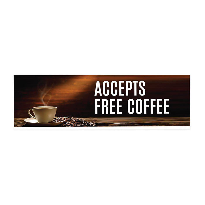 Funny Office Desk Plate, Acrylic Plate for Desk Decorations Design 2-Set of 1-Andaz Press-Accepts Free Coffee-
