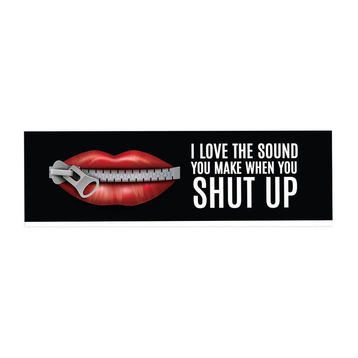 Funny Office Desk Plate, Acrylic Plate for Desk Decorations Design 2-Set of 1-Andaz Press-Shut Up-