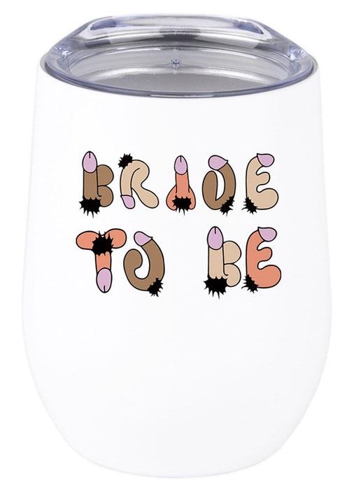 Funny Penis Wine Tumbler with Lid 12oz Stemless Stainless Steel Insulated Tumbler - 6 Designs-Set of 1-Andaz Press-Best Fucking Friend Forever-