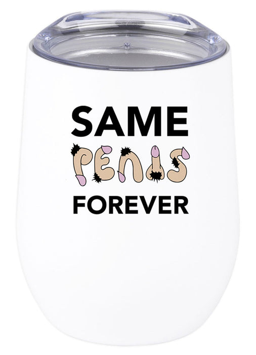 Funny Penis Wine Tumbler with Lid 12oz Stemless Stainless Steel Insulated Tumbler - 6 Designs-Set of 1-Andaz Press-Best Fucking Friend Forever-