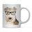 Funny Preppy Dog Art Coffee Mug-Set of 1-Andaz Press-English Pointer in Black Glasses-