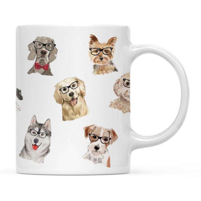 Funny Preppy Dog Art Coffee Mug-Set of 1-Andaz Press-All Dog Breeds-