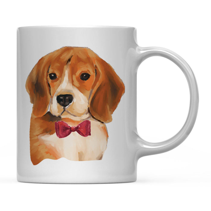 Funny Preppy Dog Art Coffee Mug-Set of 1-Andaz Press-Beagle in Red Bow-