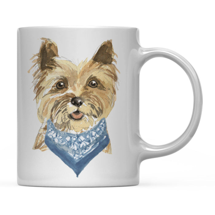 Funny Preppy Dog Art Coffee Mug-Set of 1-Andaz Press-Cairn Terrier in Blue Scarf-