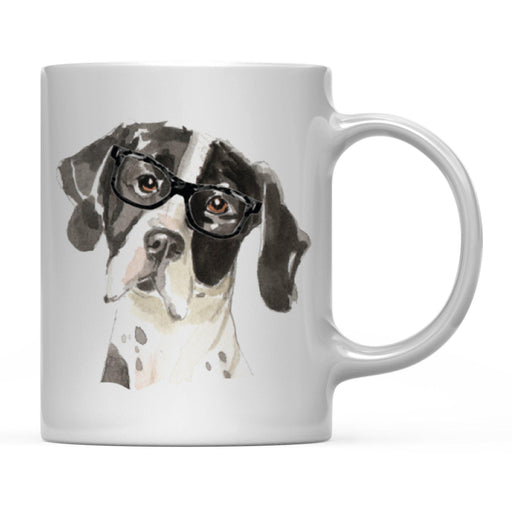 Funny Preppy Dog Art Coffee Mug-Set of 1-Andaz Press-English Pointer in Black Glasses-
