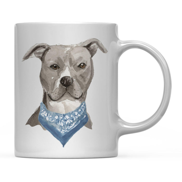 Funny Preppy Dog Art Coffee Mug-Set of 1-Andaz Press-Gray American in Blue Scarf-