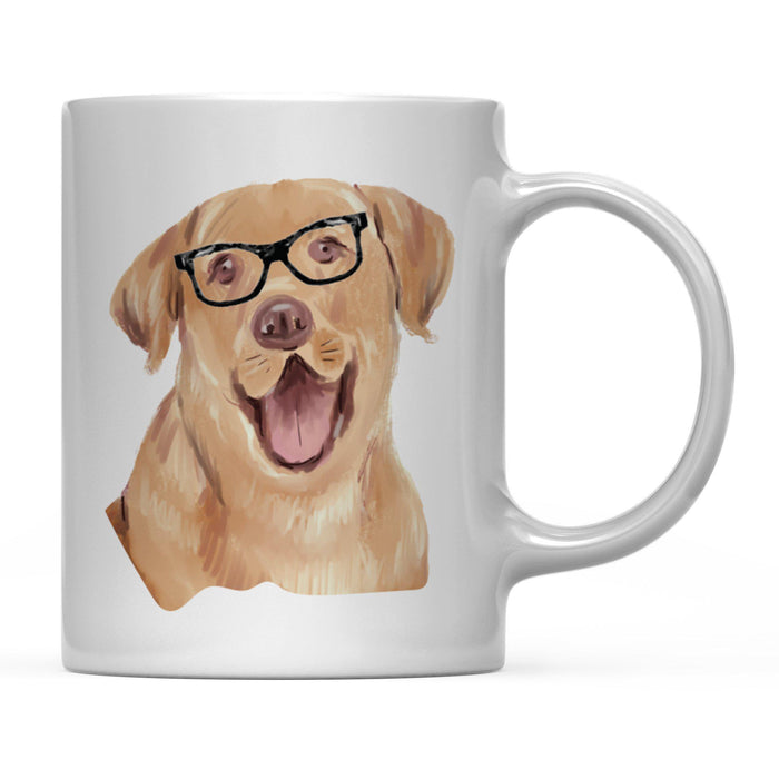 Funny Preppy Dog Art Coffee Mug-Set of 1-Andaz Press-Labrador in Black Glasses-
