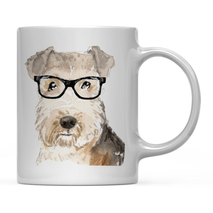 Funny Preppy Dog Art Coffee Mug-Set of 1-Andaz Press-Lakeland Terrier in Black Glasses-