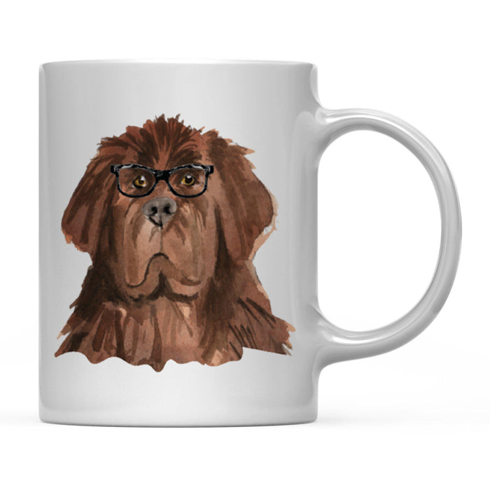 Funny Preppy Dog Art Coffee Mug-Set of 1-Andaz Press-New Foundland in Black Glasses-