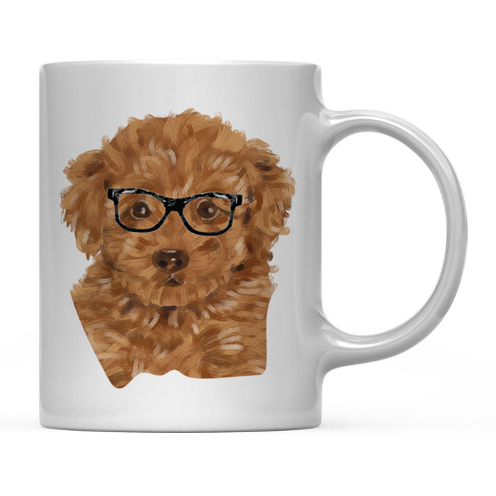 Funny Preppy Dog Art Coffee Mug-Set of 1-Andaz Press-Poodle in Black Glasses-