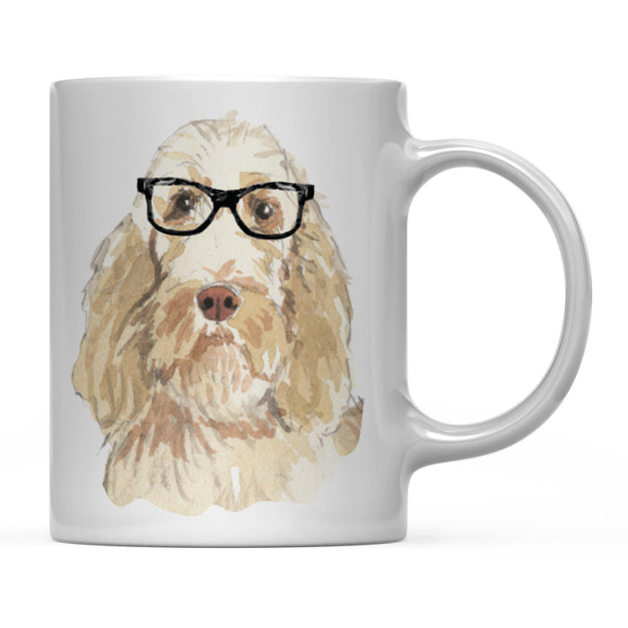 Funny Preppy Dog Art Coffee Mug-Set of 1-Andaz Press-Spinone Italiand in Black Glasses-