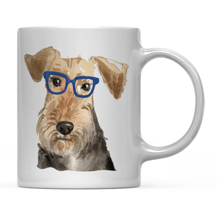 Funny Preppy Dog Art Coffee Mug-Set of 1-Andaz Press-Welsh Terrier in Blue Glasses-