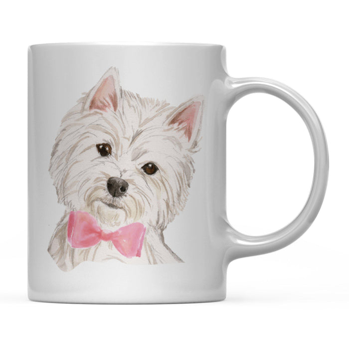Funny Preppy Dog Art Coffee Mug-Set of 1-Andaz Press-Westie in Pink Bow-