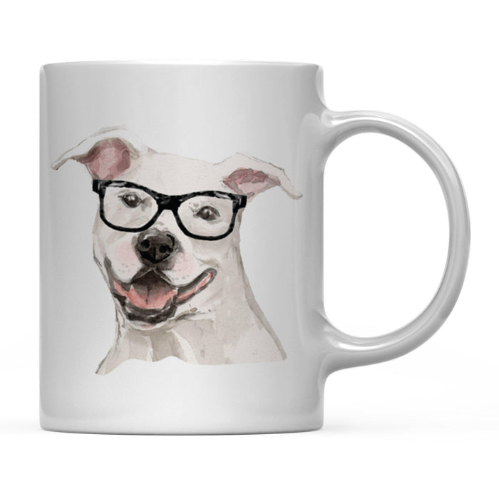 Funny Preppy Dog Art Coffee Mug-Set of 1-Andaz Press-White American in Black Glasses-