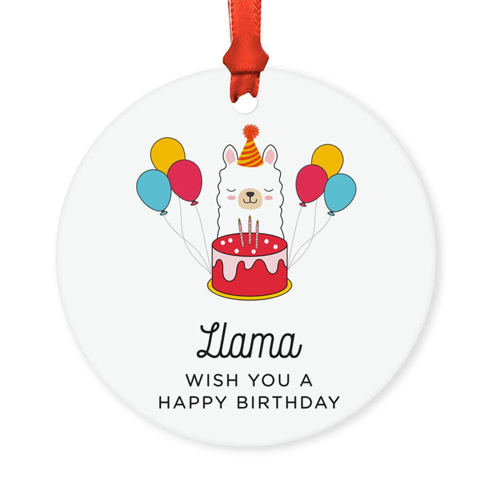 Funny Pun Round MDF Wood Christmas Tree Ornament-Set of 1-Andaz Press-Duck-