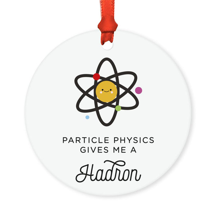 Funny Pun Round MDF Wood Christmas Tree Ornament-Set of 1-Andaz Press-Duck-