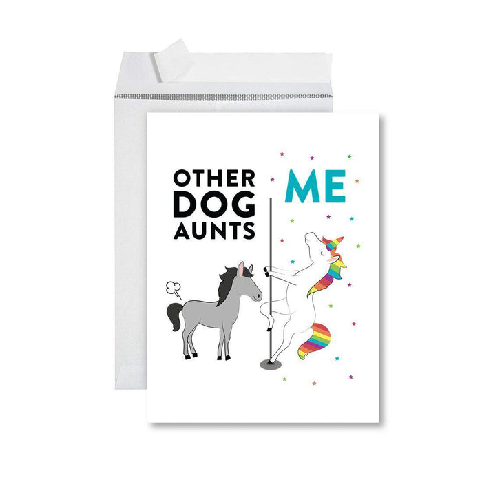 Funny Quirky All Occasion Jumbo Card, Horse Unicorn, Blank Greeting Card with Envelope, Design 1-Set of 1-Andaz Press-Architects-