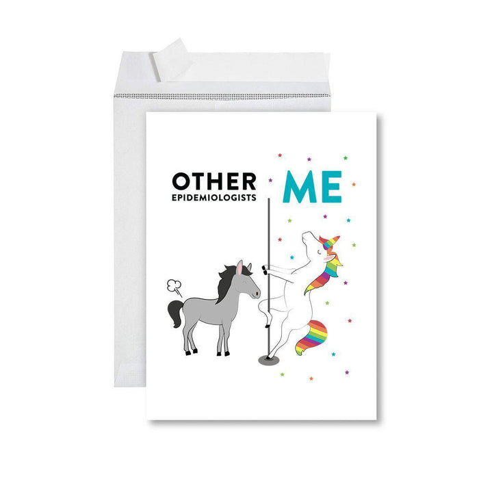 Funny Quirky All Occasion Jumbo Card, Horse Unicorn, Blank Greeting Card with Envelope, Design 1-Set of 1-Andaz Press-Architects-