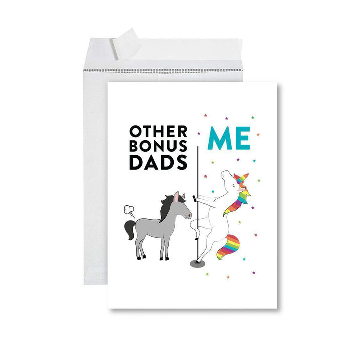 Funny Quirky All Occasion Jumbo Card, Horse Unicorn, Blank Greeting Card with Envelope, Design 1-Set of 1-Andaz Press-Bonus Dads-