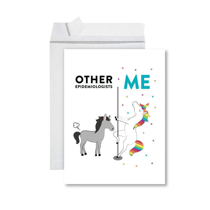 Funny Quirky All Occasion Jumbo Card, Horse Unicorn, Blank Greeting Card with Envelope, Design 1-Set of 1-Andaz Press-Epidologists-