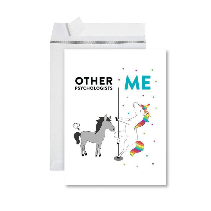 Funny Quirky All Occasion Jumbo Card, Horse Unicorn, Blank Greeting Card with Envelope Design 2-Set of 1-Andaz Press-Interns-