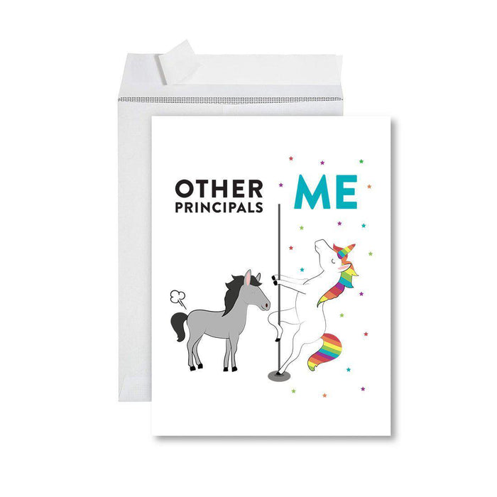 Funny Quirky All Occasion Jumbo Card, Horse Unicorn, Blank Greeting Card with Envelope Design 2-Set of 1-Andaz Press-Interns-