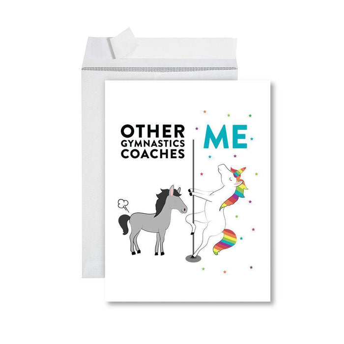 Funny Quirky All Occasion Jumbo Card, Horse Unicorn, Blank Greeting Card with Envelope Design 2-Set of 1-Andaz Press-Interns-