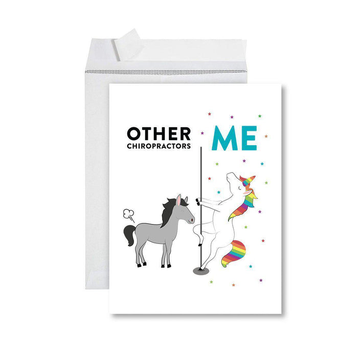 Funny Quirky All Occasion Jumbo Card, Horse Unicorn, Blank Greeting Card with Envelope Design 2-Set of 1-Andaz Press-Chiropractors-
