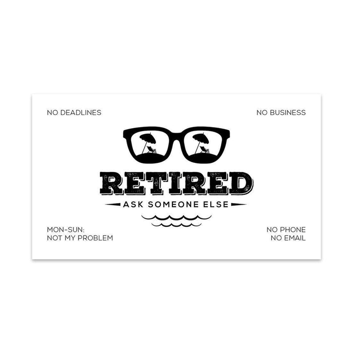 Funny Retirement Business Cards, Retired Business Cards for Men, Women, Employees-Set of 100-Andaz Press-Gainfully Unemployed and Proud of It-