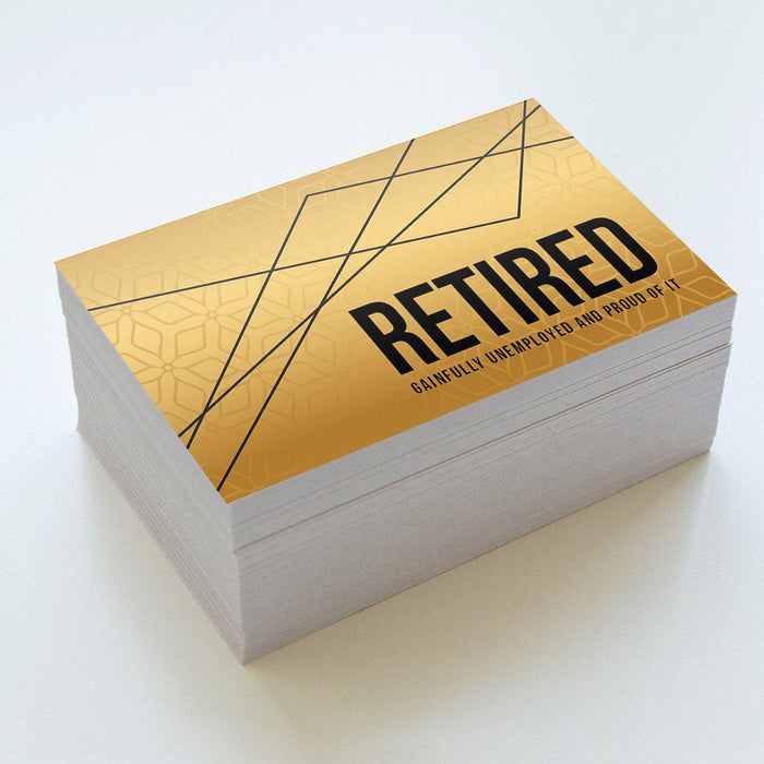 Funny Retirement Business Cards, Retired Business Cards for Men, Women, Employees-Set of 100-Andaz Press-Gainfully Unemployed and Proud of It-