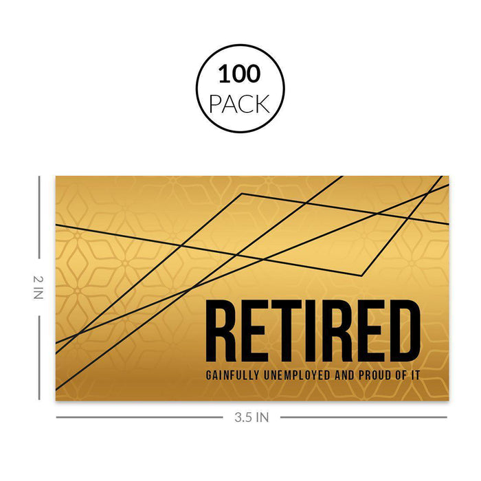 Funny Retirement Business Cards, Retired Business Cards for Men, Women, Employees-Set of 100-Andaz Press-Gainfully Unemployed and Proud of It-