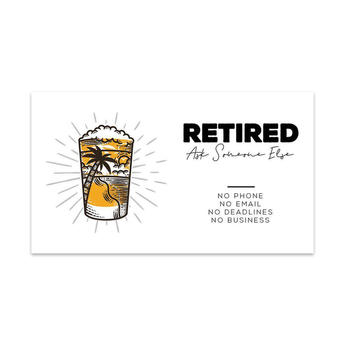 Funny Retirement Business Cards, Retired Business Cards for Men, Women, Employees-Set of 100-Andaz Press-Ask Someone Else Beer-