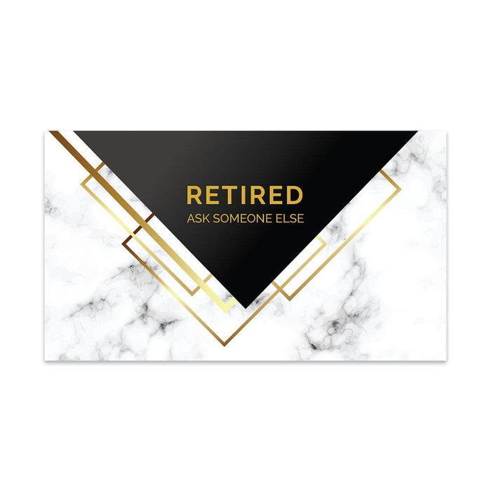 Funny Retirement Business Cards, Retired Business Cards for Men, Women, Employees-Set of 100-Andaz Press-Ask Someone Else Marble Geometric-