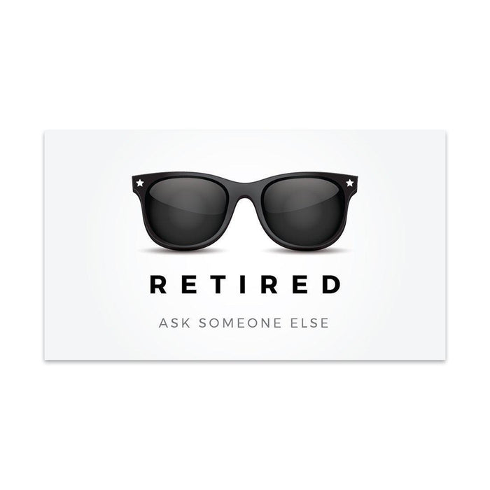 Funny Retirement Business Cards, Retired Business Cards for Men, Women, Employees-Set of 100-Andaz Press-Ask Someone Else Sunglasses-