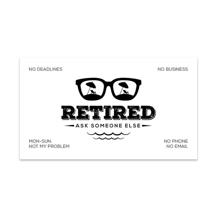 Funny Retirement Business Cards, Retired Business Cards for Men, Women, Employees-Set of 100-Andaz Press-Ask Someone Else Vacation-