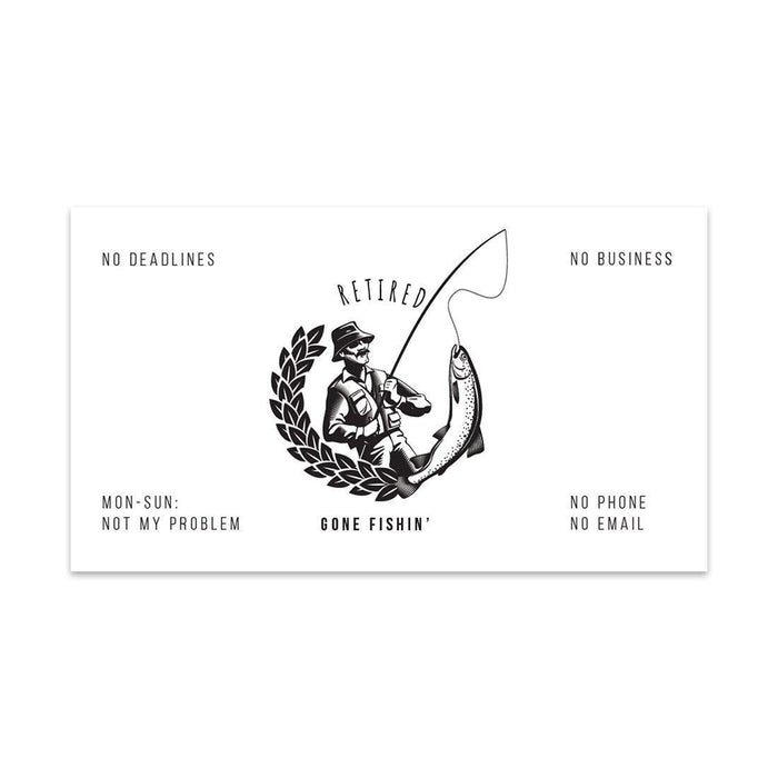 Funny Retirement Business Cards, Retired Business Cards for Men, Women, Employees-Set of 100-Andaz Press-Retired Gone Fishin'-