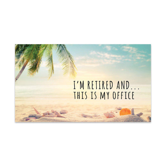 Funny Retirement Business Cards, Retired Business Cards for Men, Women, Employees-Set of 100-Andaz Press-This Is My Office Beach-