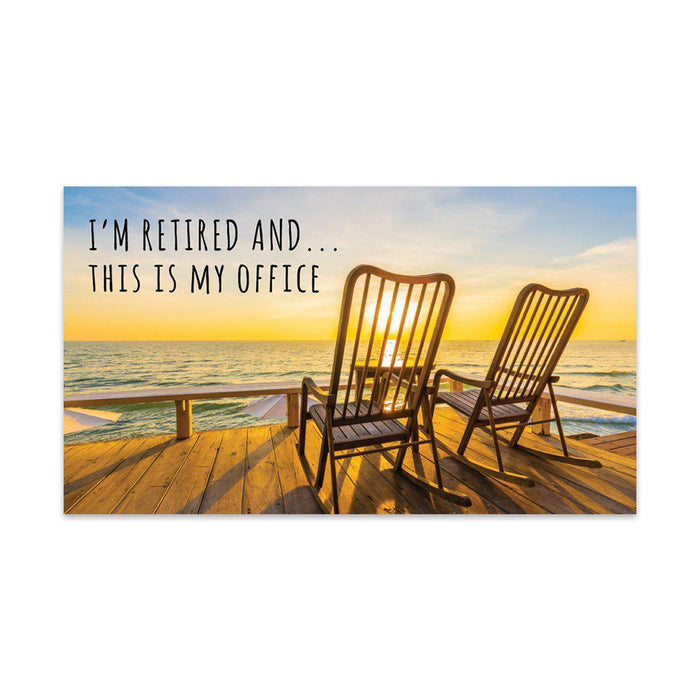 Funny Retirement Business Cards, Retired Business Cards for Men, Women, Employees-Set of 100-Andaz Press-This Is My Office Beach House-