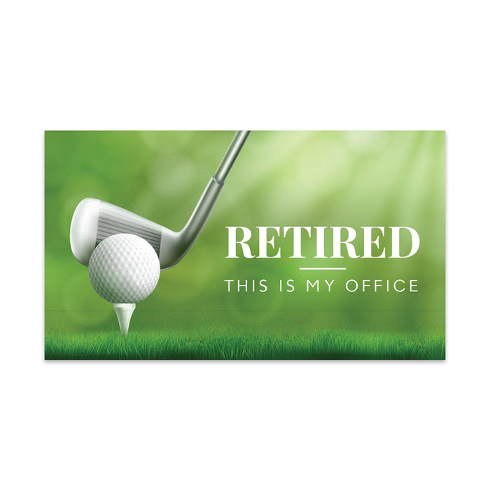 Funny Retirement Business Cards, Retired Business Cards for Men, Women, Employees-Set of 100-Andaz Press-This Is My Office Golf-