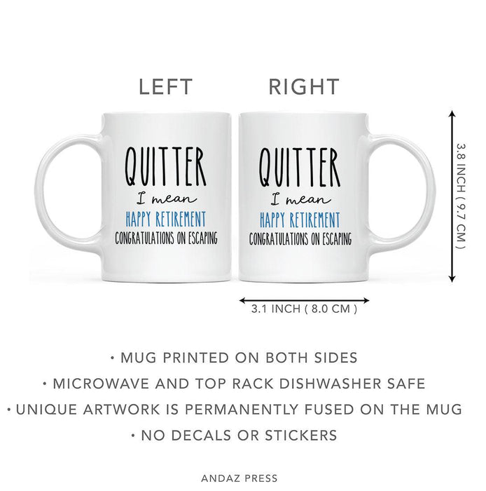 Funny Retirement Coffee Mug Gifts - 13 Designs-Set of 1-Andaz Press-Quitter-