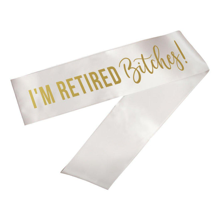 Funny Retirement Party Sashes-Set of 1-Andaz Press-Officially Retired-