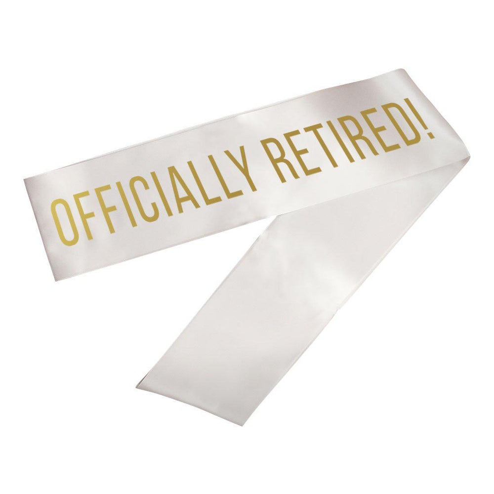 Funny Retirement Party Sashes-Set of 1-Andaz Press-Officially Retired-