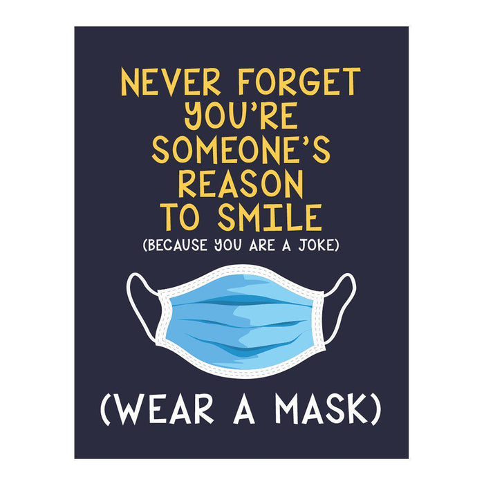 Funny Social Distancing Signs, Humorous Face Mask Required Rectangle Business Signs, Vinyl Sticker Decals-Set of 10-Andaz Press-You Big Disgrace-