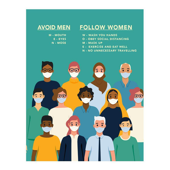 Funny Social Distancing Signs, Humorous Face Mask Required Rectangle Business Signs, Vinyl Sticker Decals-Set of 10-Andaz Press-Avoid Men-