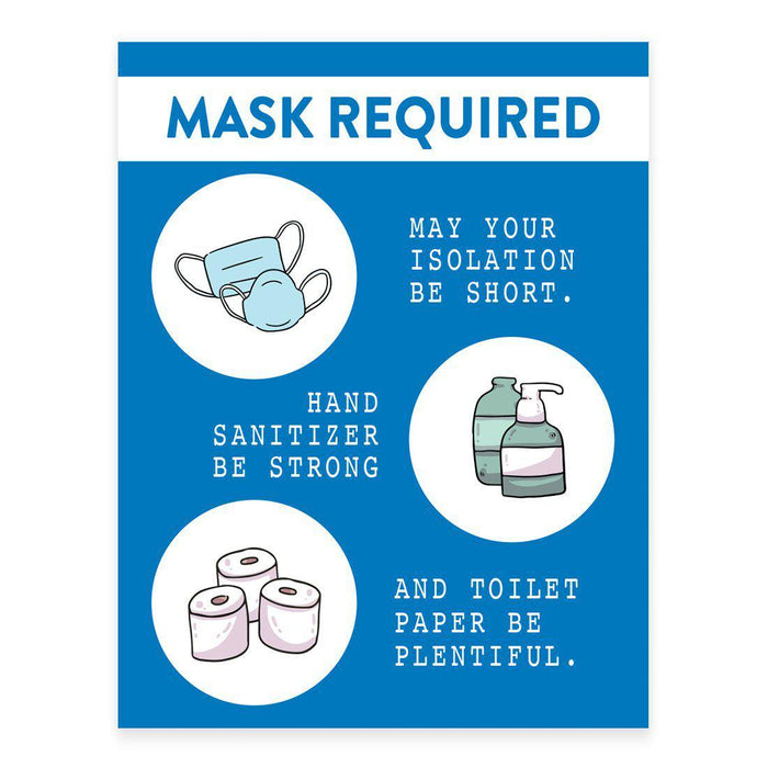 Funny Social Distancing Signs, Humorous Face Mask Required Rectangle Business Signs, Vinyl Sticker Decals-Set of 10-Andaz Press-Hand Sanitizer-