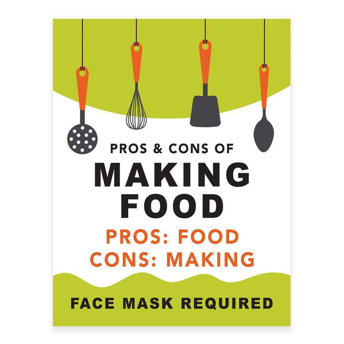 Funny Social Distancing Signs, Humorous Face Mask Required Rectangle Business Signs, Vinyl Sticker Decals-Set of 10-Andaz Press-Pros & Cons-