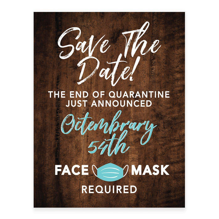 Funny Social Distancing Signs, Humorous Face Mask Required Rectangle Business Signs, Vinyl Sticker Decals-Set of 10-Andaz Press-Quarantine-
